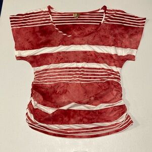 BKE red/white striped shirt